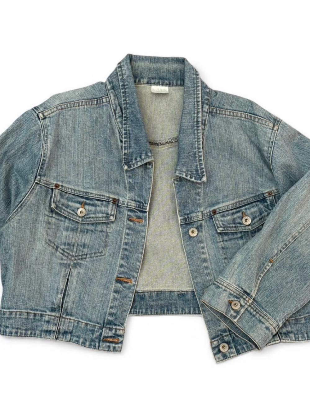 Motherhood Blue Denim Jacket with Faded Wash